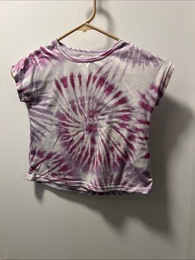 Girls' Short Sleeve Tie-Dye Tee in Purple & Pink